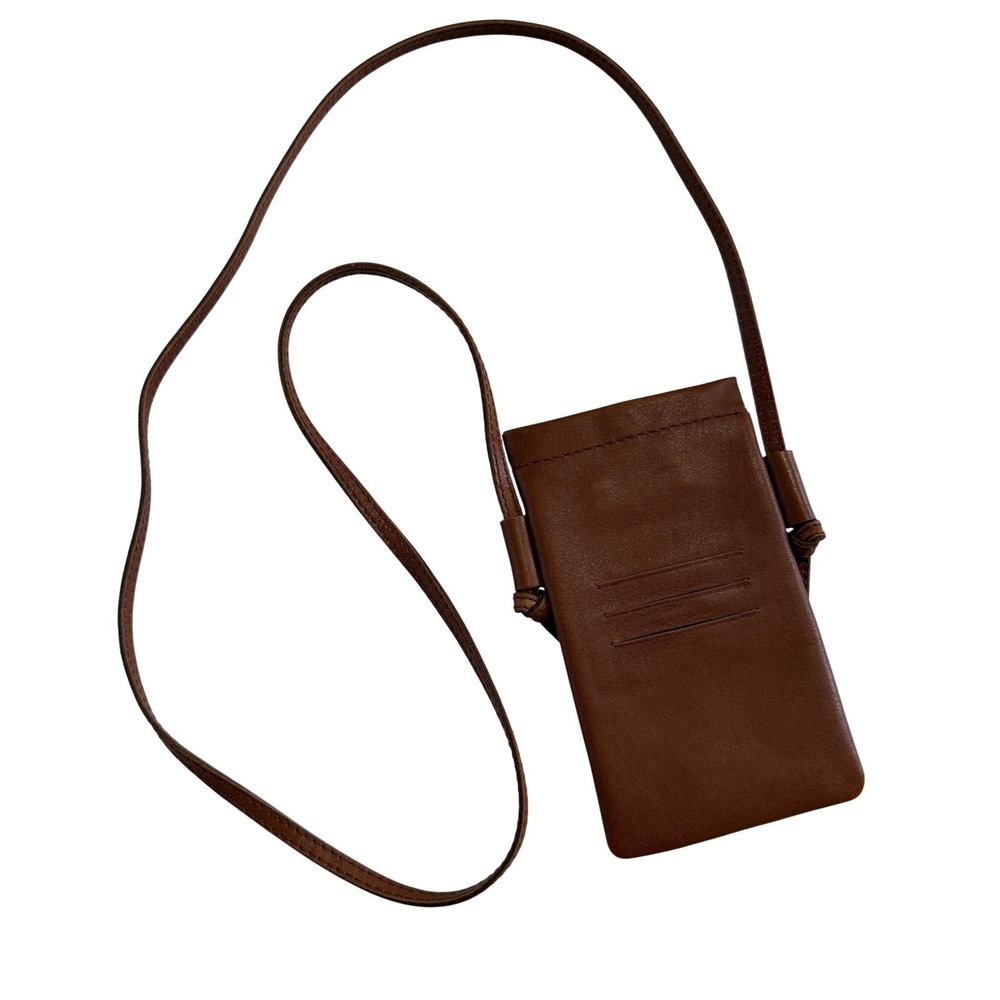 Madewell Leather Crossbody Phone Bag English Saddle Brown Card Slots